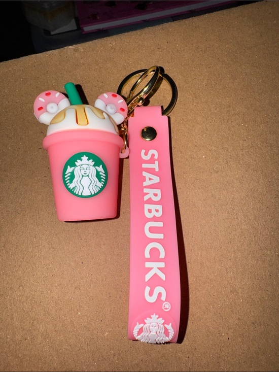 Starbucks Accessories - Starbucks Pink Donut Frappuccino Silicone Keychain with Strap